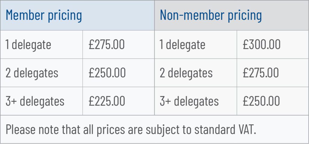 Pricing tables-2026 training full day